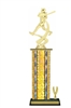 Wide Column with Trim<BR> Female Softball Trophy<BR> 12-14 Inches<BR> 10 Colors