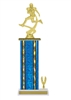 Wide Column with Trim<BR> Football Motion Running Back Trophy<BR> 12-14 Inches<BR> 10 Colors