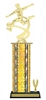 Wide Column with Trim<BR> Male Soccer Trophy<BR> 12-14 Inches<BR> 10 Colors