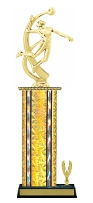 Wide Column with Trim<BR> Female Volleyball Trophy<BR> 12-14 Inches<BR> 10 Colors