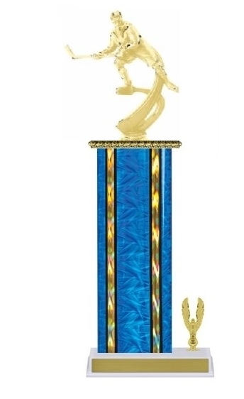 Wide Column with Trim<BR>Motion Female Ice Hockey Trophy<BR> 12-14 Inches<BR> 10 Colors