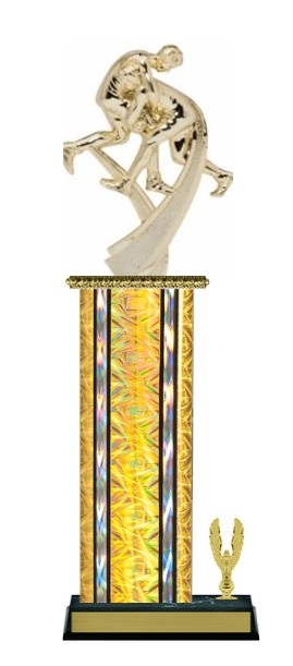 Wide Column with Trim<BR> Motion Wrestler Trophy<BR> 12-14 Inches<BR> 10 Colors