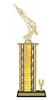Wide Column with Trim<BR> Male Swim Trophy<BR> 12-14 Inches<BR> 10 Colors