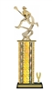 Wide Column with Trim<BR> Female Lacrosse Trophy<BR> 12-14 Inches<BR> 10 Colors