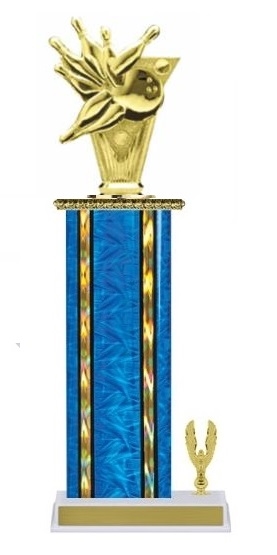 Wide Column with Trim<BR> Explosion Bowling Trophy<BR> 12-14 Inches<BR> 10 Colors