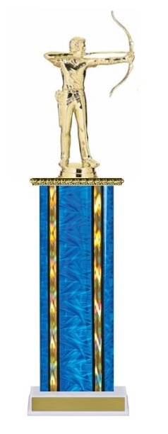 Wide Column<BR> Male Archery Trophy<BR> 12-14 Inches<BR> 10 Colors