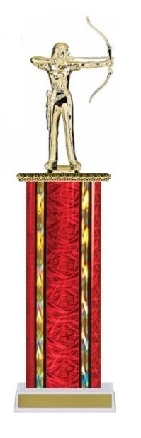 Wide Column<BR> Female Archery Trophy<BR> 12-14 Inches<BR> 10 Colors
