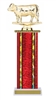 Wide Column<BR> Hereford Cow Trophy<BR> 12-14 Inches<BR> 10 Colors