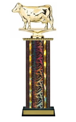 Wide Column<BR> Dairy Cow Trophy<BR> 12-14 Inches<BR> 10 Colors