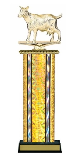 Wide Column<BR> Dairy Goat Trophy<BR> 12-14 Inches<BR> 10 Colors