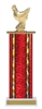 Wide Column<BR> Chicken Trophy<BR> 12-14 Inches<BR> 10 Colors