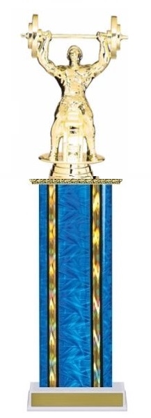 Wide Column<BR> Bench Press Trophy<BR> 12-14 Inches<BR> 10 Colors