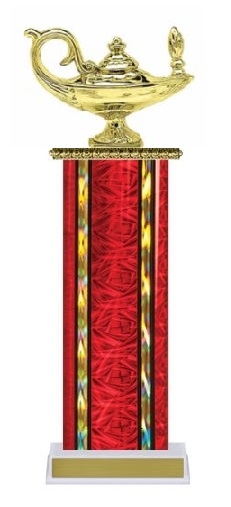 Wide Column<BR> Wreath Lamp Trophy<BR> 12-14 Inches<BR> 10 Colors
