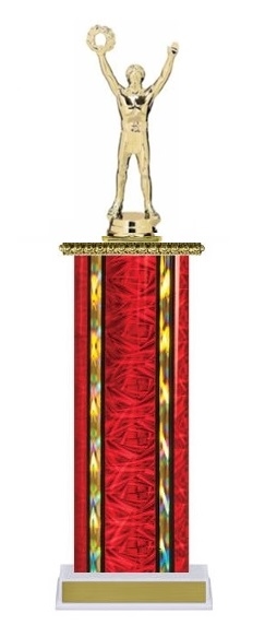 Wide Column<BR> Male Victory Trophy<BR> 12-14 Inches<BR> 10 Colors
