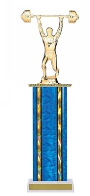 Wide Column<BR> Military  Press Trophy<BR> 12-14 Inches<BR> 10 Colors