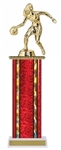Wide Column Trophy <BR> Female Dribble Basketball<BR> 12-14 Inches<BR> 10 Colors