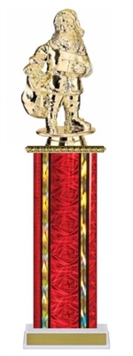 Wide Column<BR> Santa Claus Trophy<BR> 12-14 Inches<BR> 10 Colors