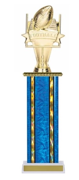 Wide Column<BR> Banner Football Trophy<BR> 12-14 Inches<BR> 10 Colors