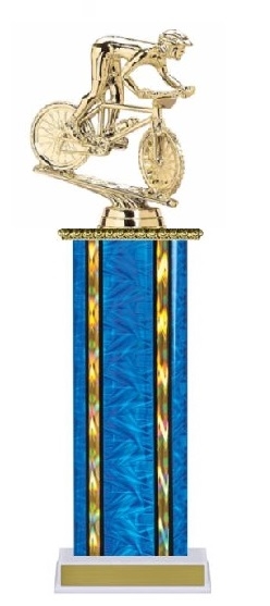Wide Column<BR> Mountain Bike Trophy<BR> 12-14 Inches<BR> 10 Colors
