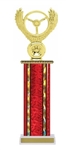 Wide Column<BR> Winged Wheel Trophy<BR> 12-14 Inches<BR> 10 Colors