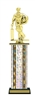 Wide Column<BR> Standing Cricket Batsman Trophy<BR> 12-14 Inches<BR> 10 Colors