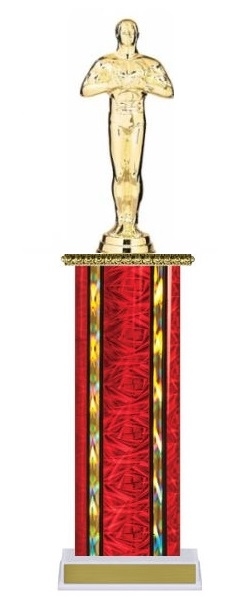 Wide Column<BR> Male Achievement Trophy<BR> 12-14 Inches<BR> 10 Colors