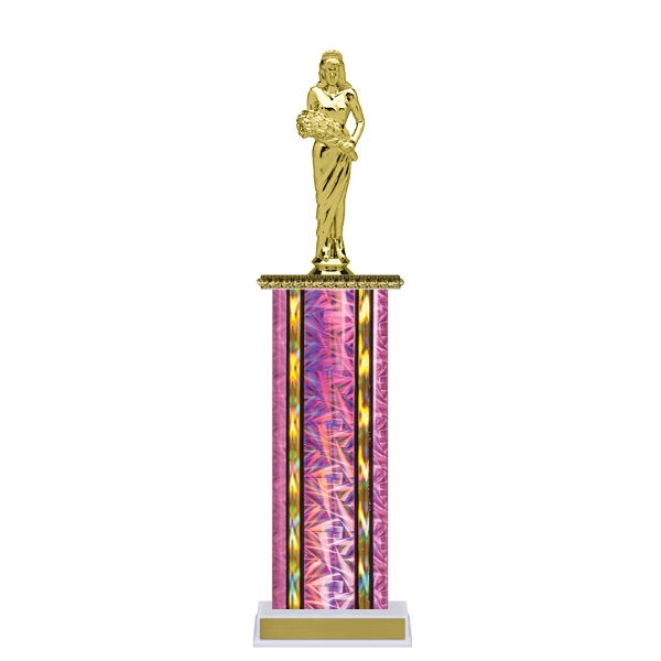 Wide Column<BR> Queen Trophy<BR> 12-14 Inches<BR> 10 Colors