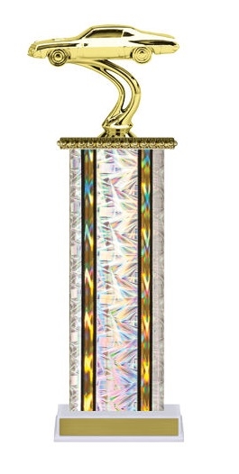 Wide Column<BR> Stock Car Trophy<BR> 12-14 Inches<BR> 10 Colors