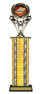 Wide Column<BR> Cornhole Trophy<BR> 12-14 Inches<BR> 10 Colors
