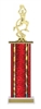Wide Column Trophy <BR> Female Motion Basketball<BR> 12-14 Inches<BR> 10 Colors