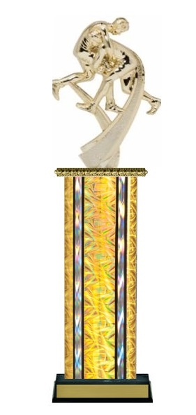 Wide Column<BR> Motion Wrestler Trophy<BR> 12-14 Inches<BR> 10 Colors