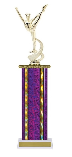 Wide Column<BR> Dance Squad Trophy<BR> 12-14 Inches<BR> 10 Colors