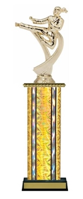 Wide Column<BR> Female Karate Trophy<BR> 12-14 Inches<BR> 10 Colors