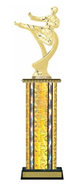 Karate Red Tube Tower Trophy Award 16.5" Free p&p & Engraving 