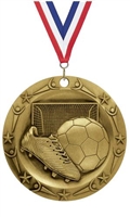 World Class XXL<BR> Soccer Medal<BR> Gold/Silver/Bronze<BR> 3 Inches